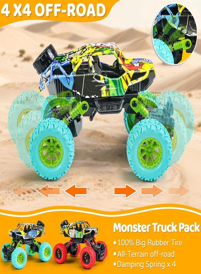 Beestech 6.3 Inch Monster Truck Toys for Boys 3 4 5 6 7 Years Old, Pull Back Friction Powered Truck Vehicles Play Sets 2 Pack - Image 4